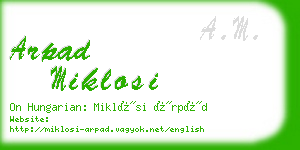 arpad miklosi business card